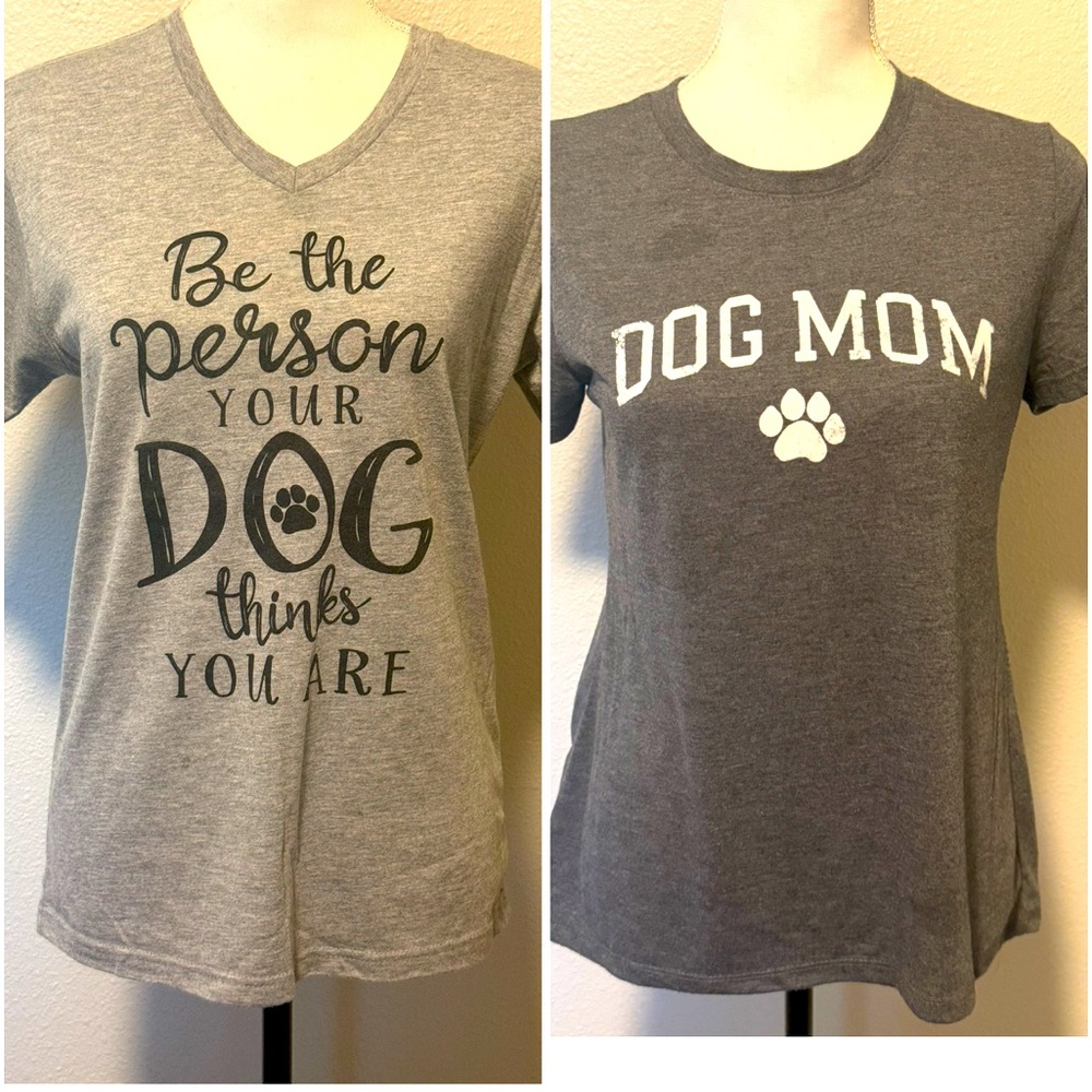 Lot of 2 DOG MOM tees size S